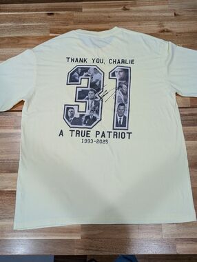 Unisex Charlie Kirk Tee Shirt 3XL Turning Point USA Freedom Patriotic July 4th